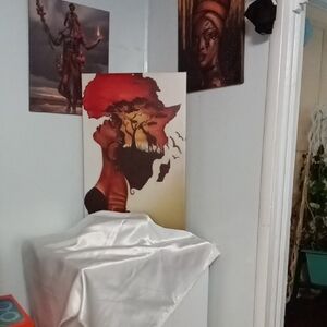 African Woman Silhouette Canvas Art